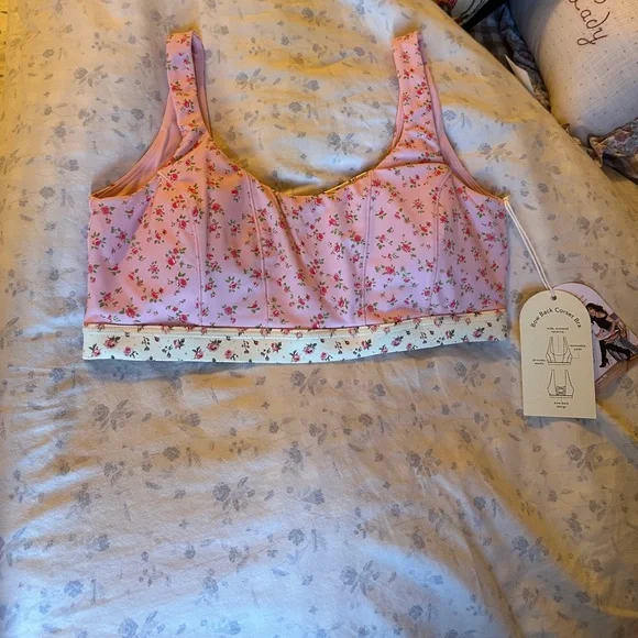 Floral Pink Sports Bra Blogilates - Picture 1 of 6